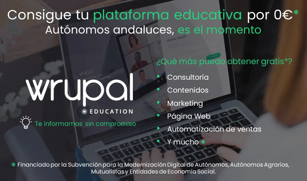 Plataforma educativa gratis para autónomos andaluces